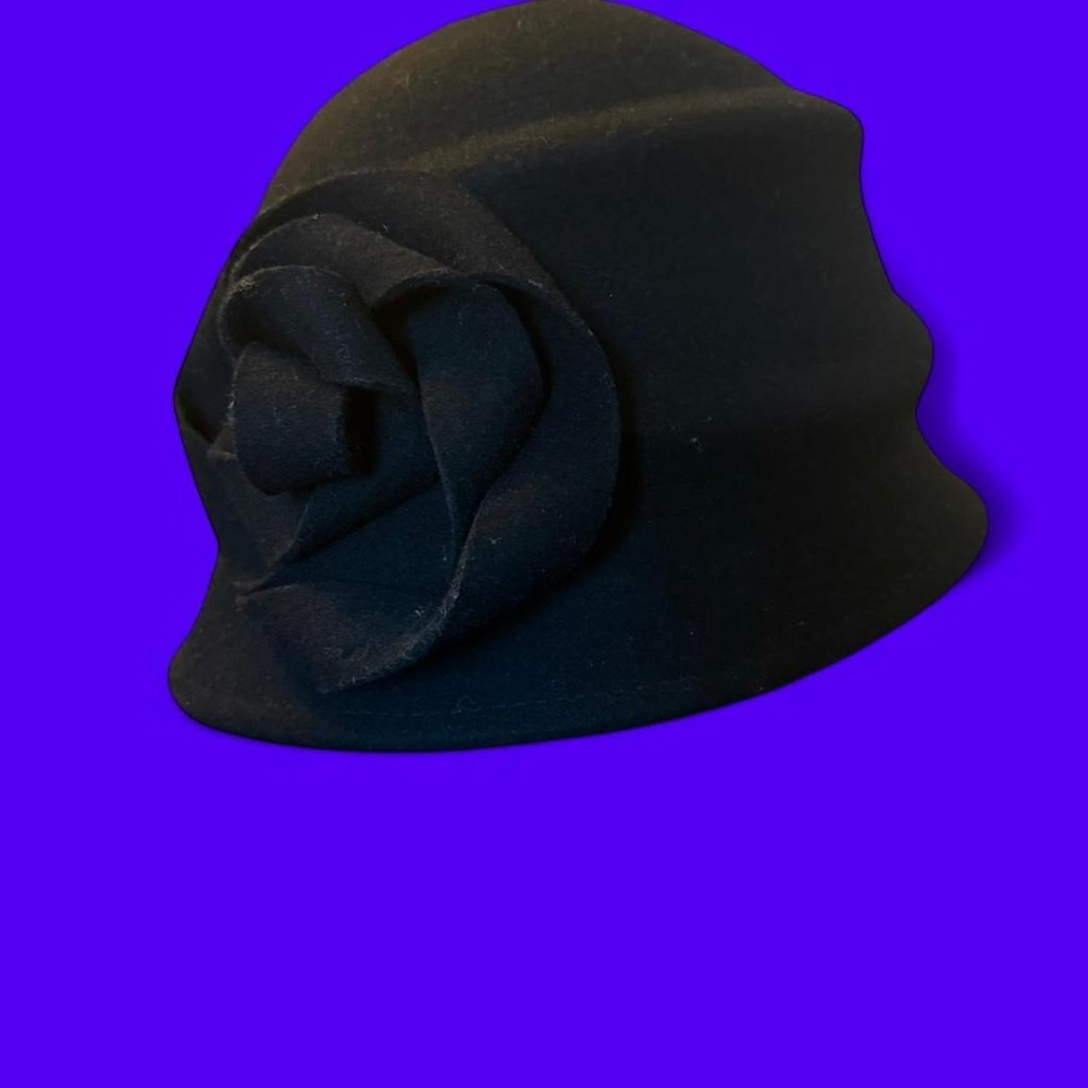 Betmar Black Hat with Floral Design